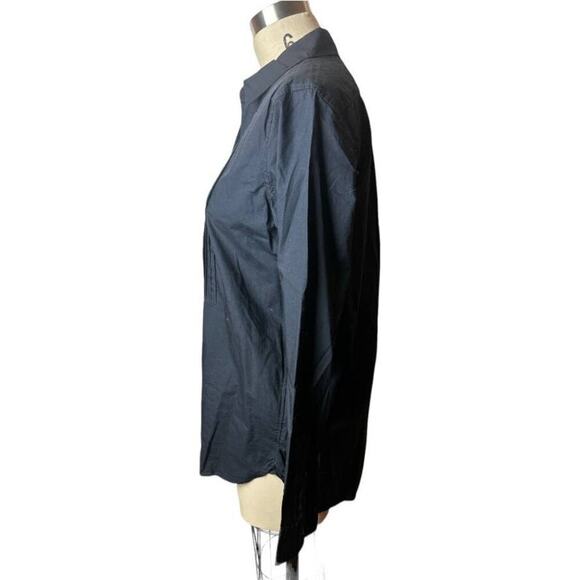 Gap Navy Long Sleeve Button Down Pleated Shirt Women's Size S NWT - Picture 2 of 6